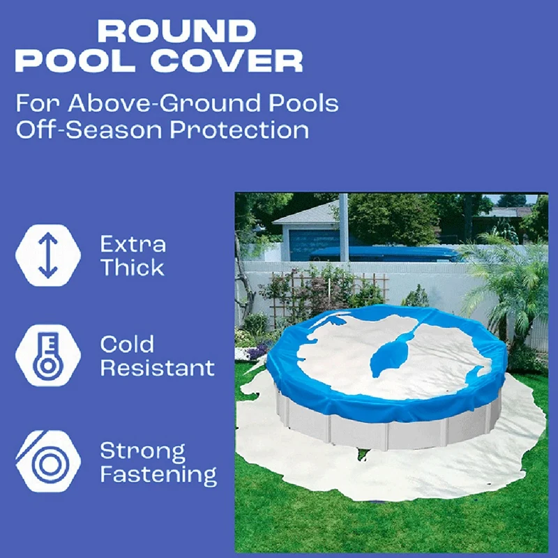 15FT Solar Covers For Above Ground Pools Pool Cover Protector With Winch And Cable