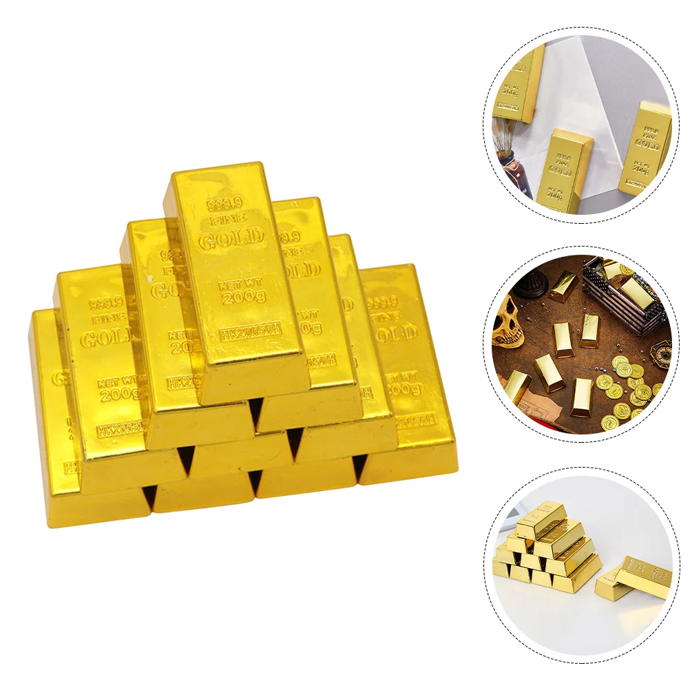 

Gold Bar Bricks Pirate Brick Bars Simulation Fake Toy Bullion Partysimulated Door Decor Supplies Prop Treasure Stopper