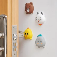 4pcs doorknob fenders silica gel with a suction cup after the door locks prevent touch door handle protection pad