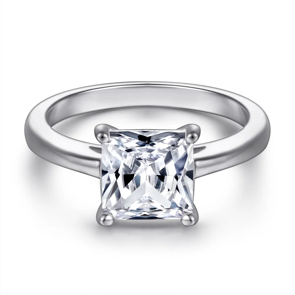 

New fashion trend S925 silver inlaid 5A zircon ring ladies personality