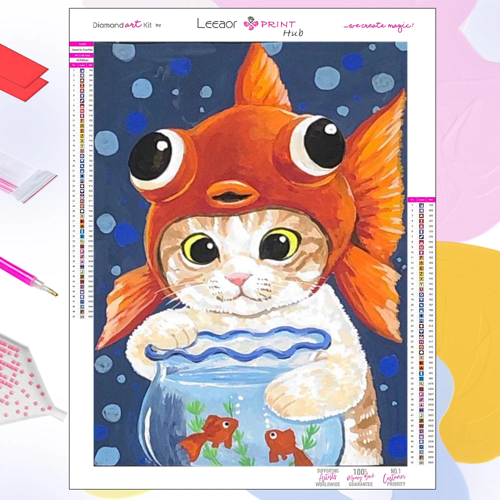 Алмазная живопись Леаор Koi Cat
