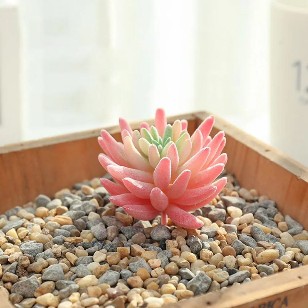 

1Pc Artificial Plant Simulation Fake Mini Succulents Potted PVC Planting PV Velvet Colourful For Home Creative Decoration