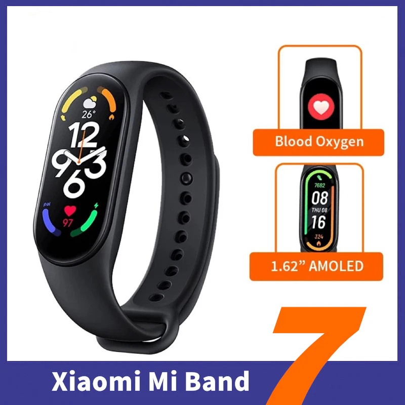 

Смарт-браслет Xiaomi Mi Band 7, 1,62 дюйма, AMOLED-экран, 120 режимов работы