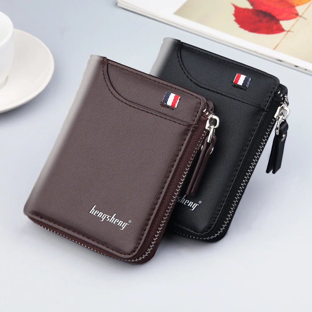 Men's wallet wallet men short wallet driver's license US and Europe new zipper coin purse