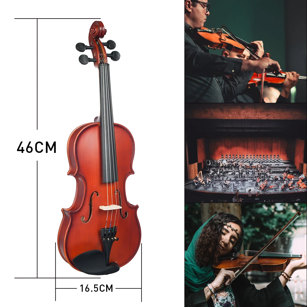 NAOMI 1/4 Violin Matte Violin Student Violin W/Case+Bow+Rosin Set For Biginner Violin Learner Natural Color Violin enlarge