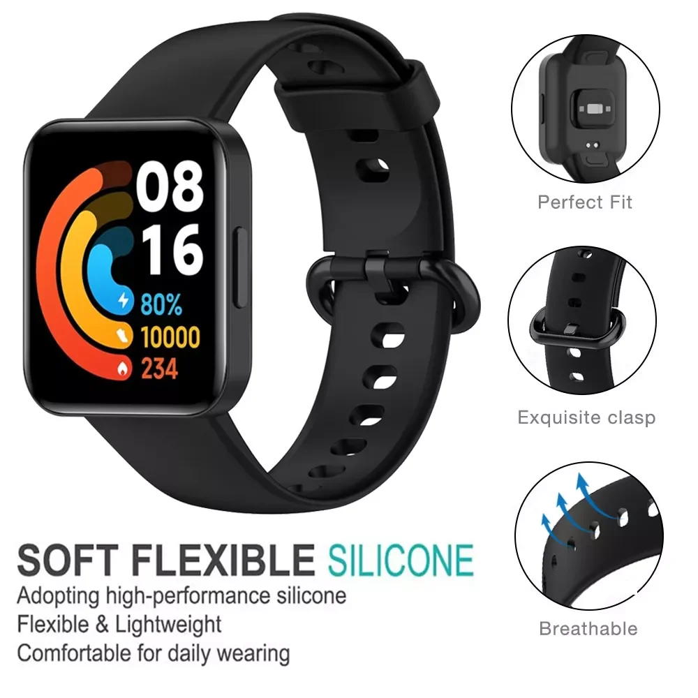 

Factory Direct Selling Silicone Strap For Redmi Watch 2 Lite Strap Bracelet With Protector Case Strap For Mi Watch Lite 2 Strap