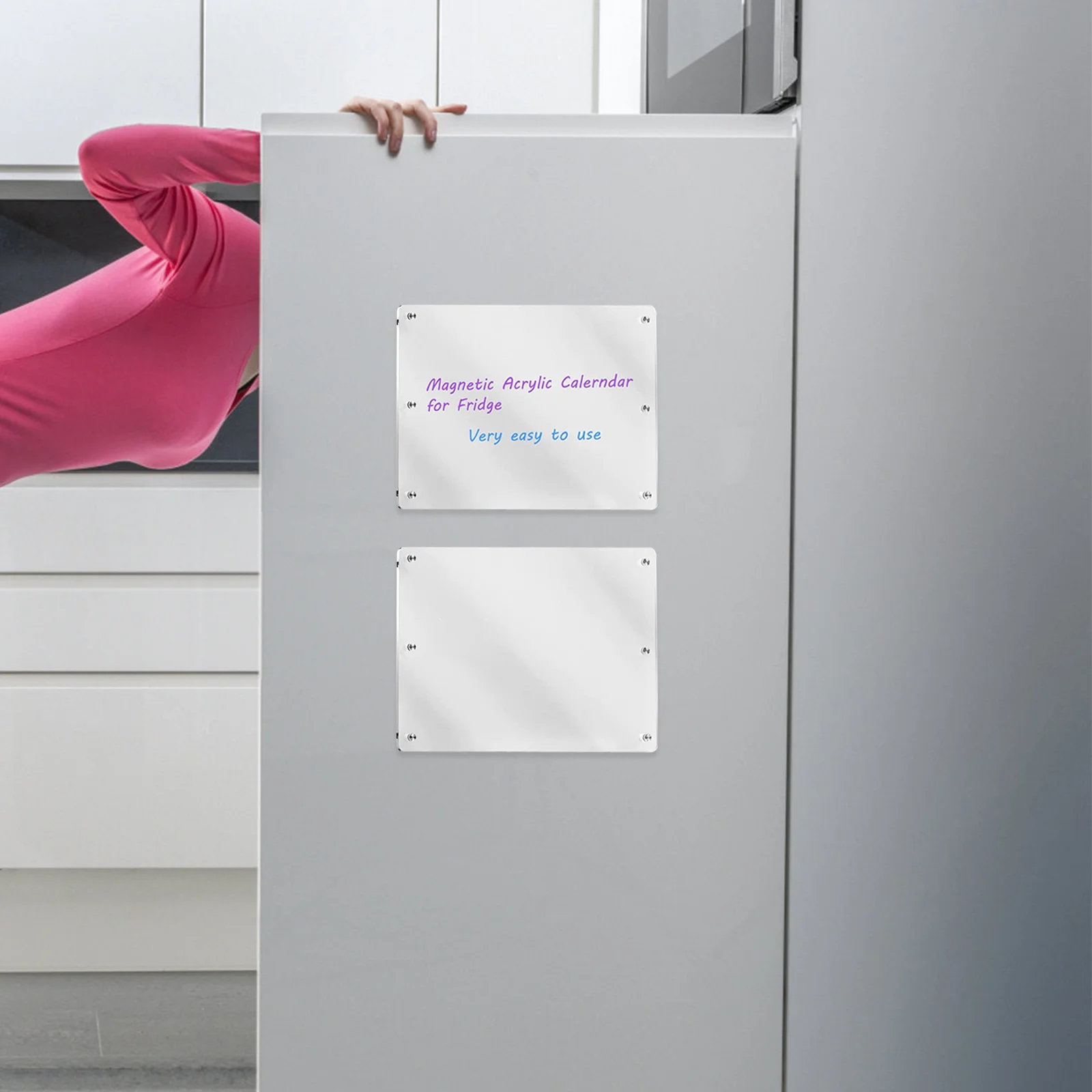

Magnetic White Board Clear Dry Erase Acrylic Blank Fridge Whiteboard Sheet 42X30CM Transparent