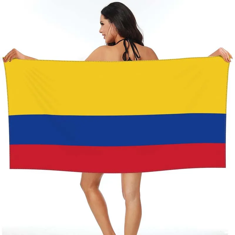 

Пляжное полотенце с флагом Колумбии, банное полотенце с орлом, быстросохнущее, абсорбирующее, мягкое, не содержит песка, для пляжа, путешествий, кемпинга, взрослых