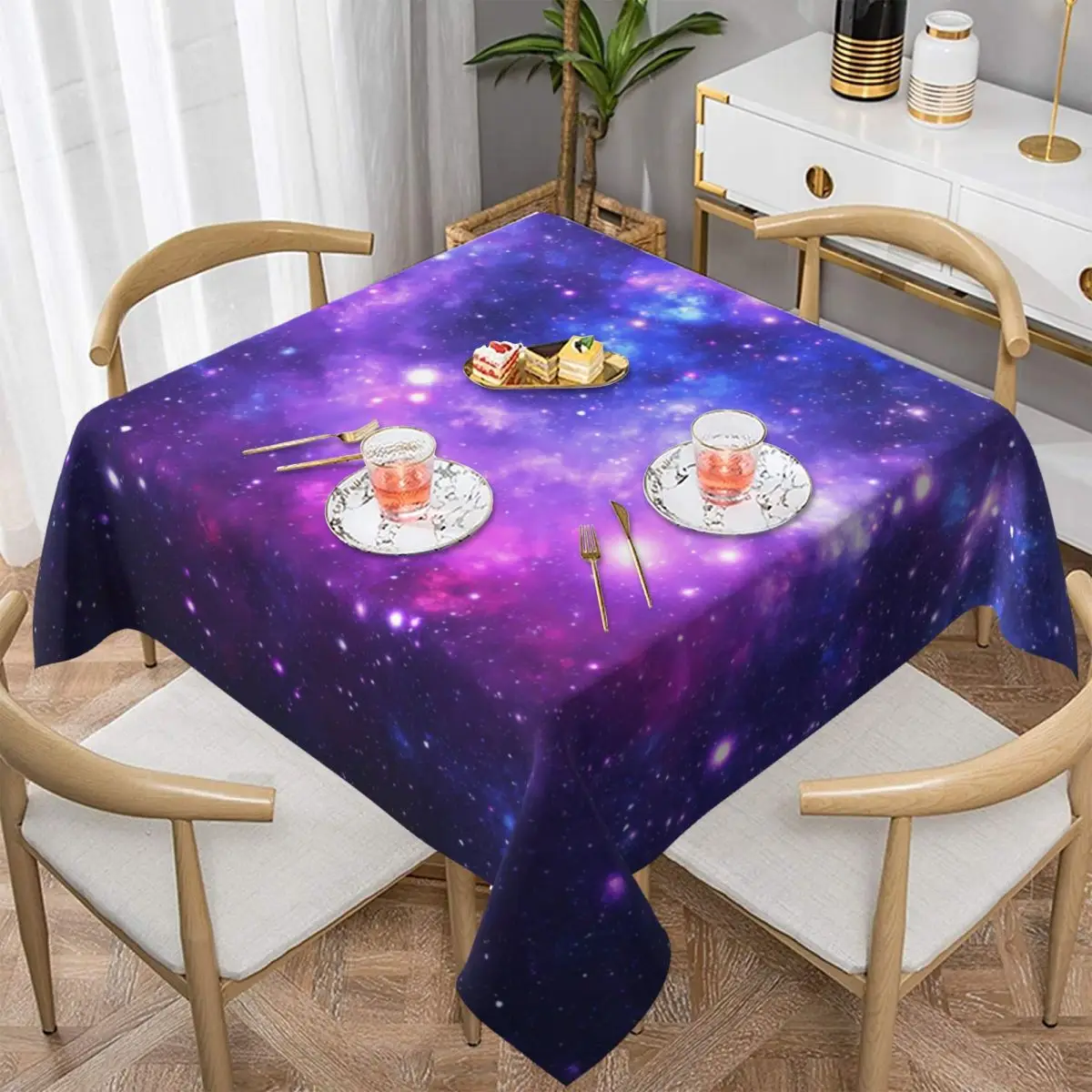 

Cosmic Galaxy Tablecloth Stars Print Printed Protection Table Cover Polyester Restaurant Wholesale Square Table Cloth