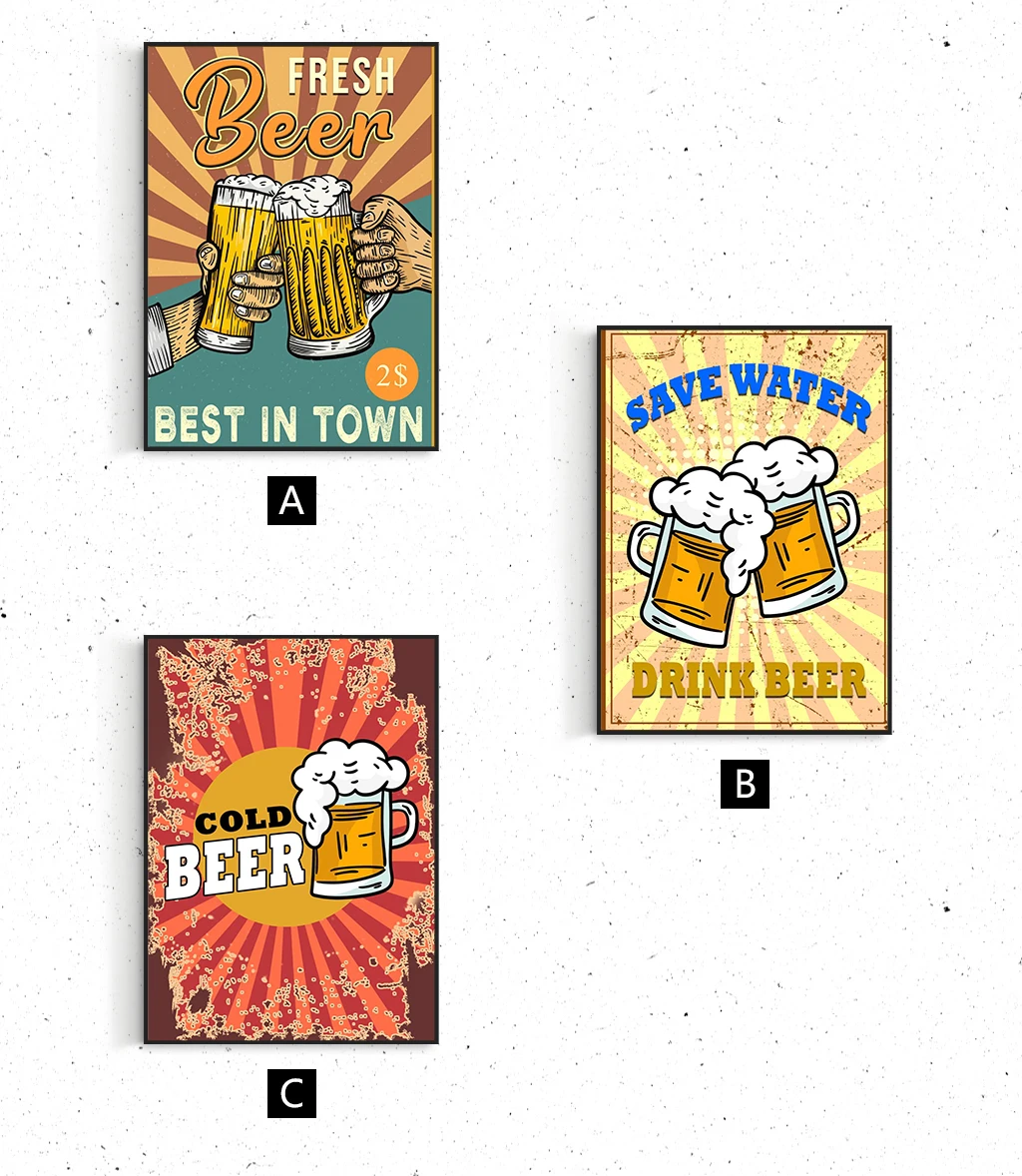 

Beer GymTin Sign Coffee Quote Brand Wall Poster Classic Bar Painting Home Pub Cafe Metal Plates Art