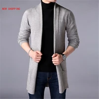 fashion sweater coats men new autumn mens slim long solid color knitted jacket fashion mens casual thin sweater cardigan coats