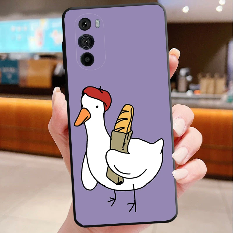 Милый мультяшный чехол для телефона с изображением гуся и утки для Motorola Edge 60 50 40 Pro 60 50 40 30 Ultra Neo Fusion Moto G Play G Stylus G Carcasas (art.: 3920d896cb50a) - 3920d896cb50a