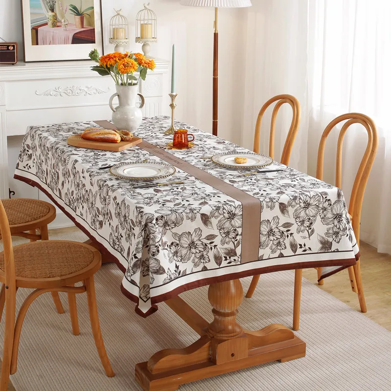 

Скатерть для стола и стола в американском сельском стиле, винтажная скатерть для стола с цветами, свадебная скатерть с кисточками, домашний ...