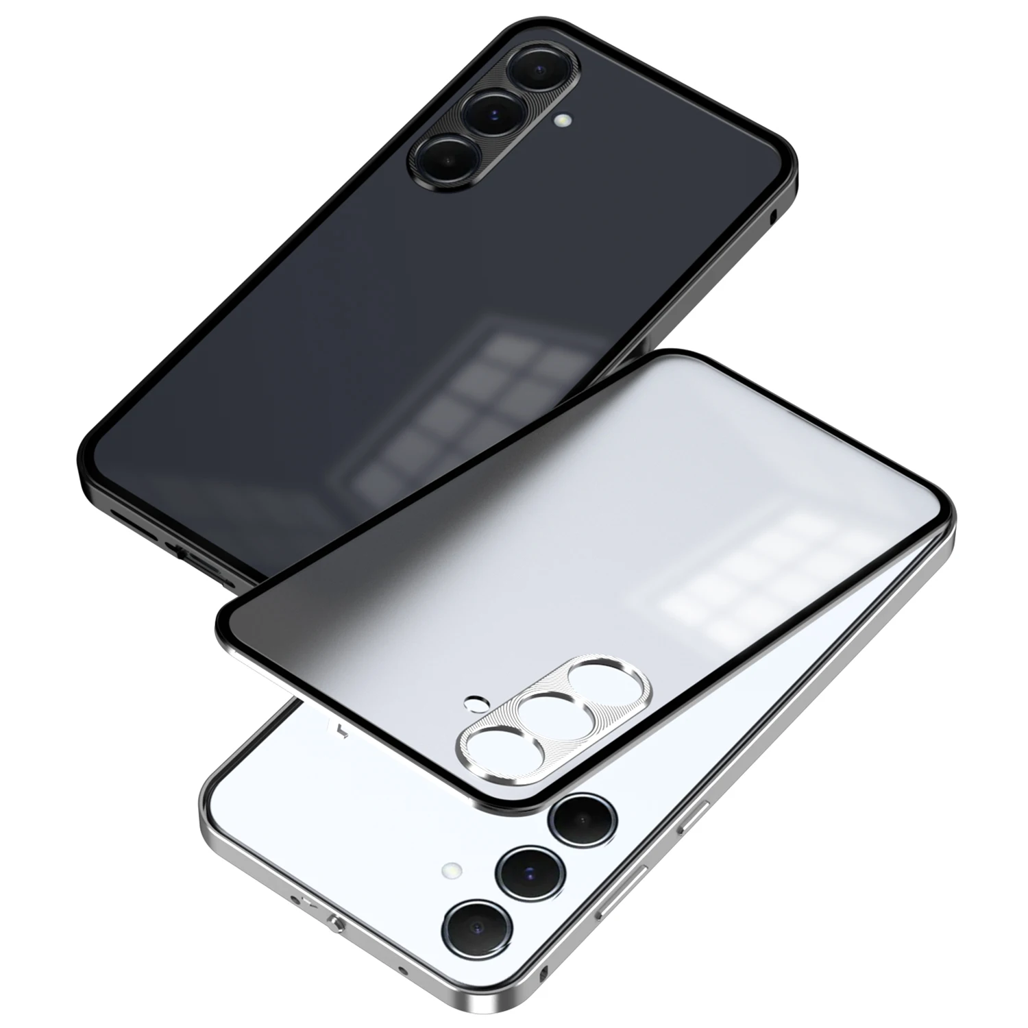 Фото Для Samsung Galaxy A55 A35 A25 A54 S23 FE Чехол Роскошный Металлический Каркас Матовая Акриловая Задняя Крышка Для S24 FE Пружинная Пряжка Бампер Корпус №2