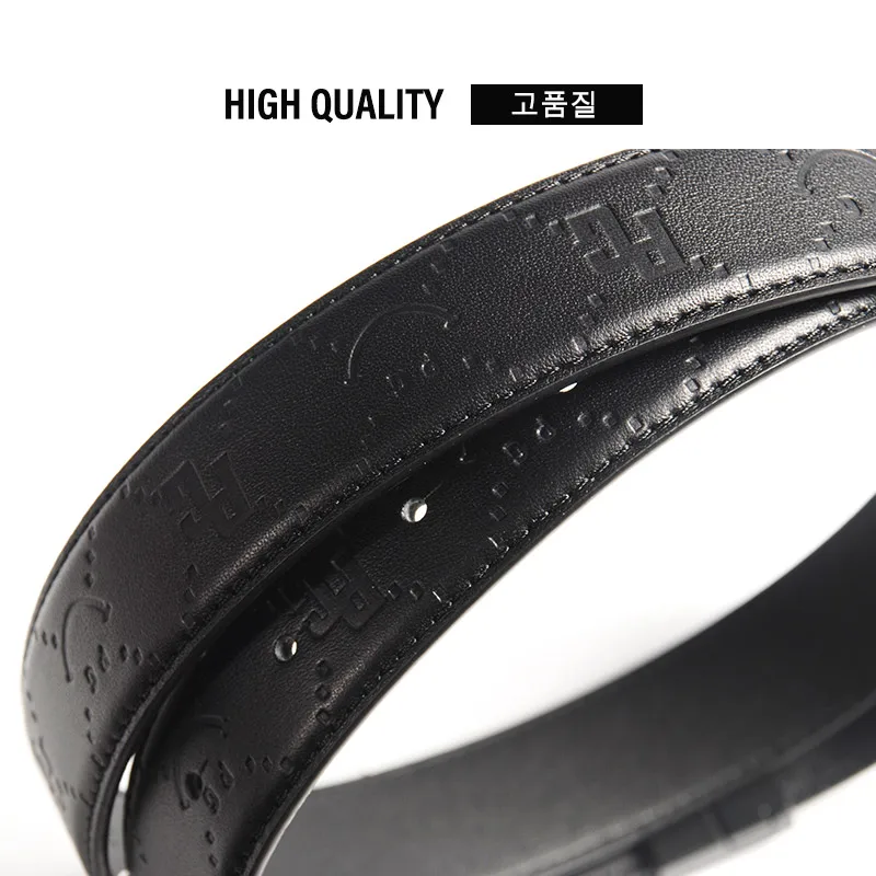 Golf new spring and summer ladies belt classic smiley buckle embossed belt adjustment clip cowhide wear-resistant belt