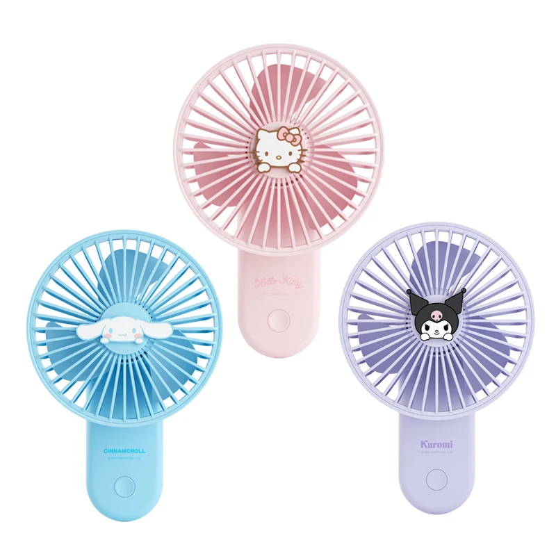 

Sanrioed аниме серия Kuromi Cinnamoroll Hello Kittys Kawaii милый студенческий общежитий клип веер портативный офисный Настольный маленький веер