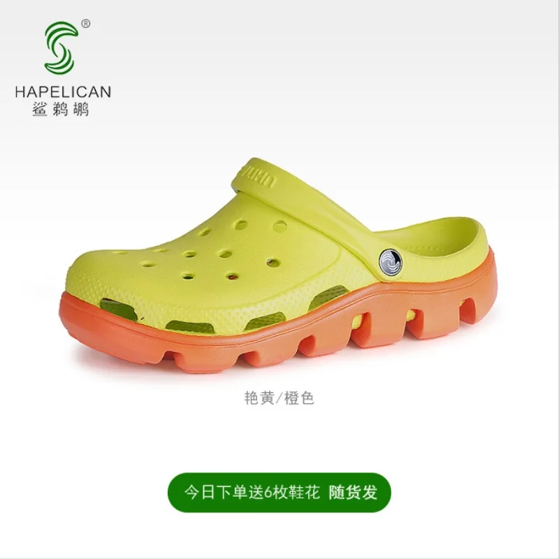 

Новые модные туфли с отверстиями ditt для мужчин и женщин Корейская версия Нескользящая Студенческая Милая Повседневная пляжная обувь универсальные пляжные сандалии