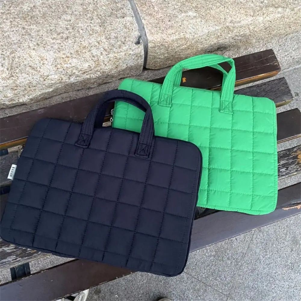 Милая портативная пухлая сумка для ноутбука клетчатый красочный чехол переноски