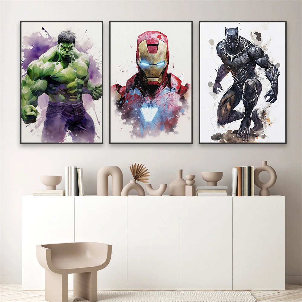 Картина на холсте с изображением супергероя из мультфильма Дэдпул