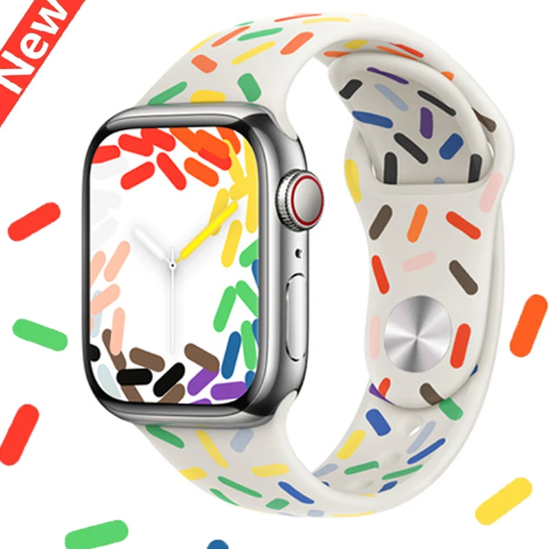 

Silicone Strap For Apple Watch Band 45mm 44mm 49mm 41mm 40mm 42mm 38mm 44 45 mm bracelet iwatch series Ultra 8 7 se 3 4 5 6 band