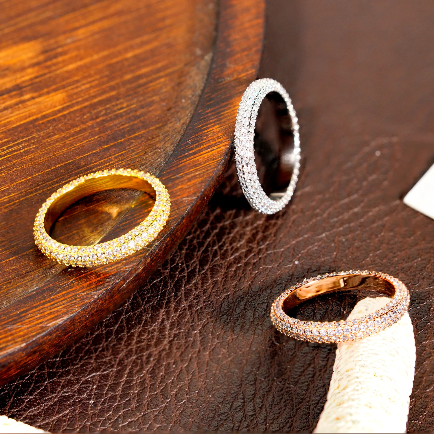 Модное обручальное кольцо с муассанитом и кристаллами для женщин ювелирные