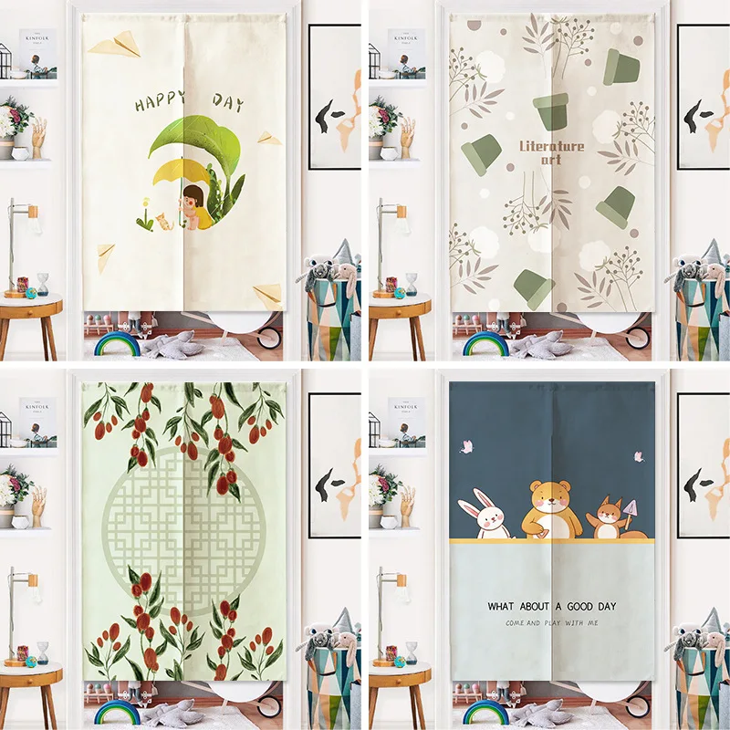 

Blackout Door Curtain Shop Door Curtain Kitchen Half Panel Curtain Fabric Hanging Cloth Curtain Home Decoration