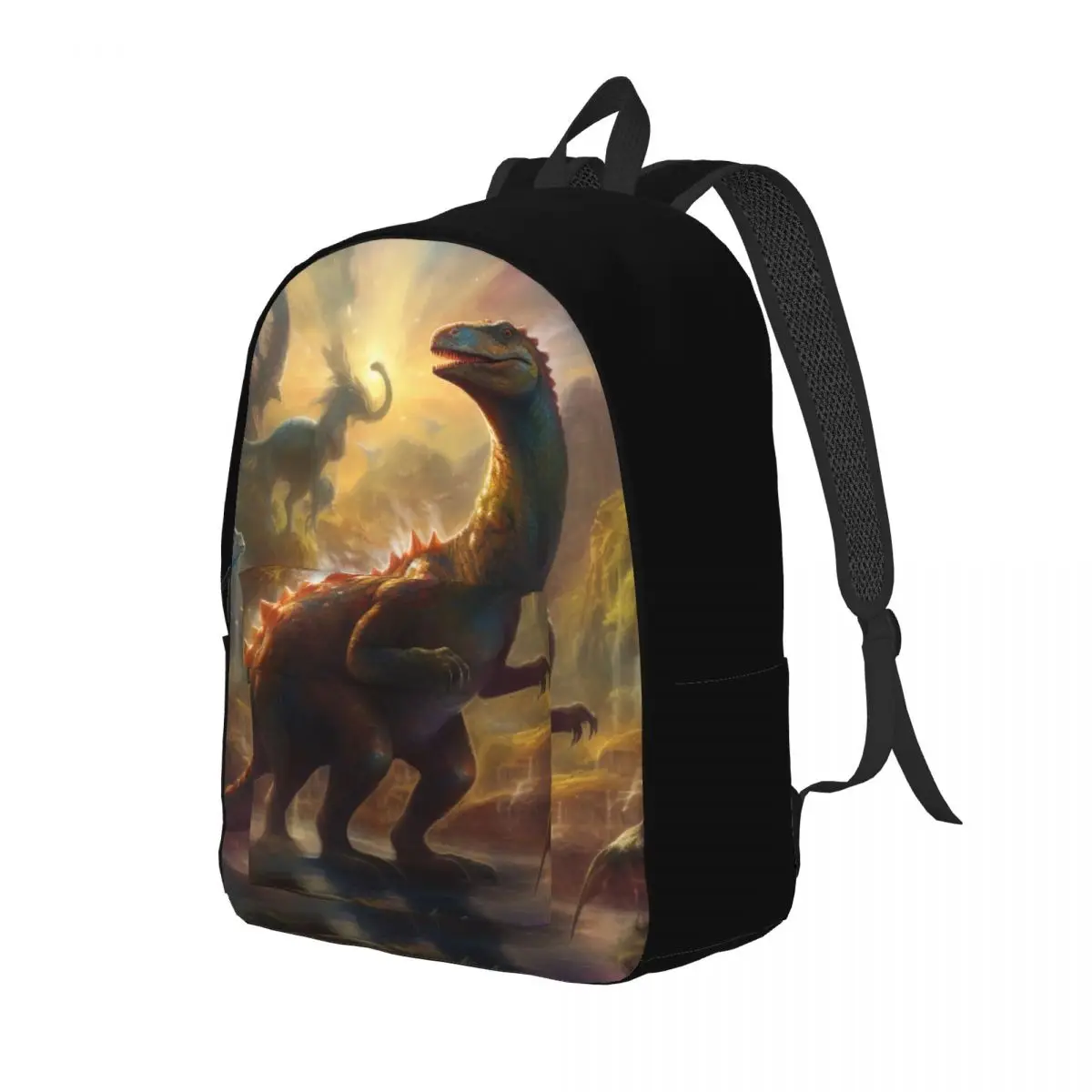 

Dinosaur Canvas Backpacks Mystical Realms Running Durable Backpack Cute Bags