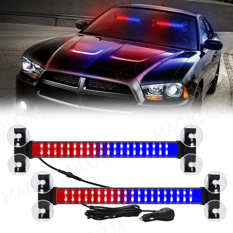 

2 в 1 40 * 2 Led Flash для автоматической аварийной сигнализации лобовое стекло бар консультант по дорожному движению пожарный фонарик красный син...