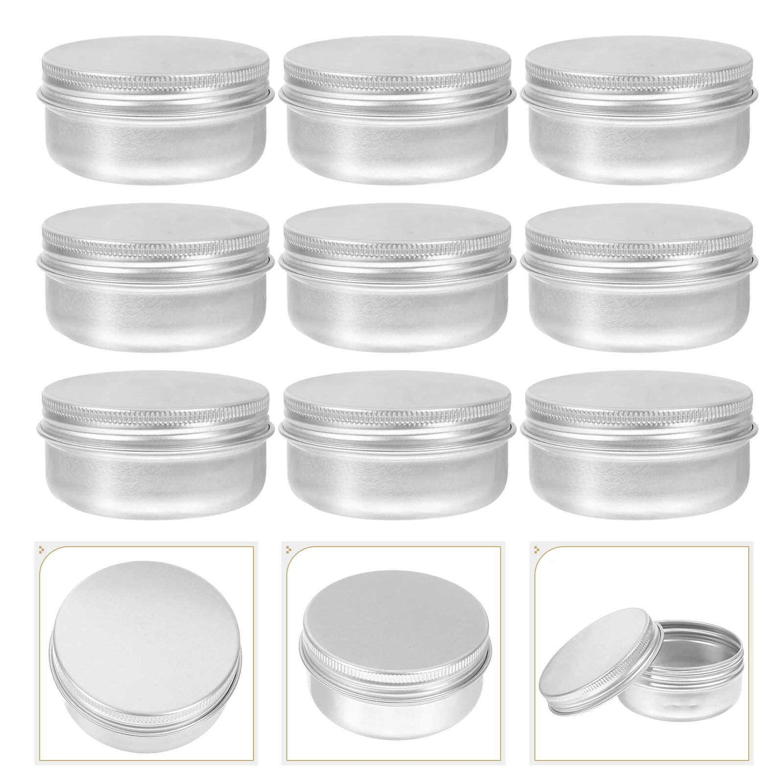 

18 Pcs Tin Cans Lids Metal Tins Aluminum Containers Small Spice Jars Sample Cover
