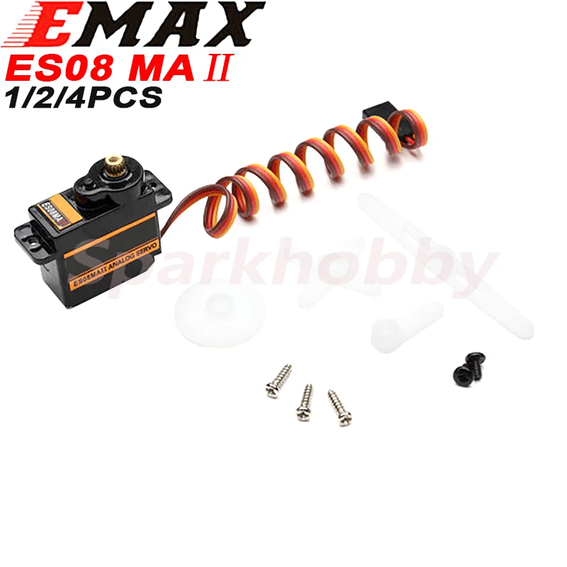 

4PCS Original EMAX ES08MAII Metal Analog Servo 12g Waterproof Servo with Gears for RC Car Helicopter Boat Airplane Accessories