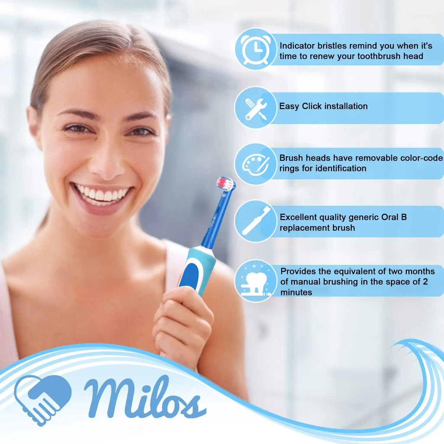 Фото Сменная насадка для зубной щетки Oral B, упаковка из 8/16 шт., очень мягкая щетина, подходит для электрических насадок Braun Sensitive №3