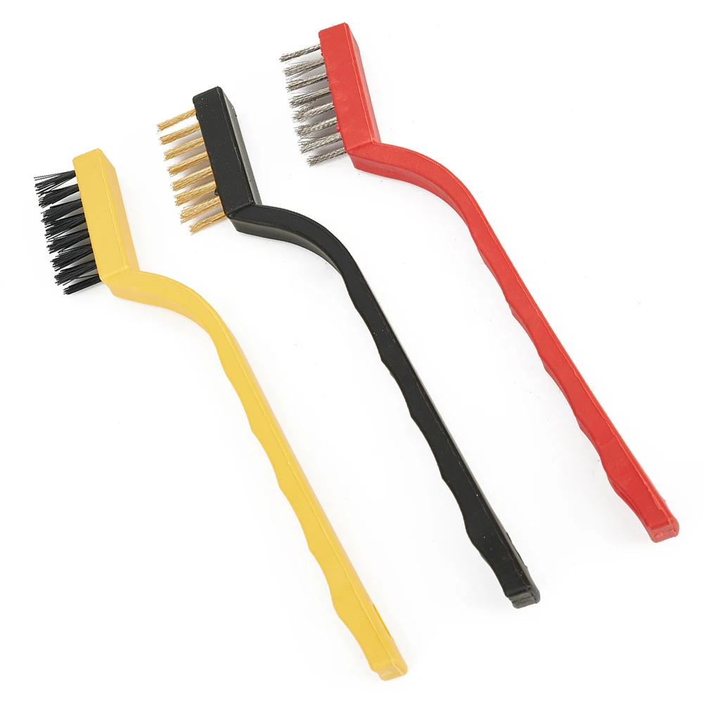 

3pcs 6.69Inch Steel Wire Toothbrush Copper/stainless Steel/Nylon Brush Heads For Removes Rust Paint Cleaning Metal Hand Tools