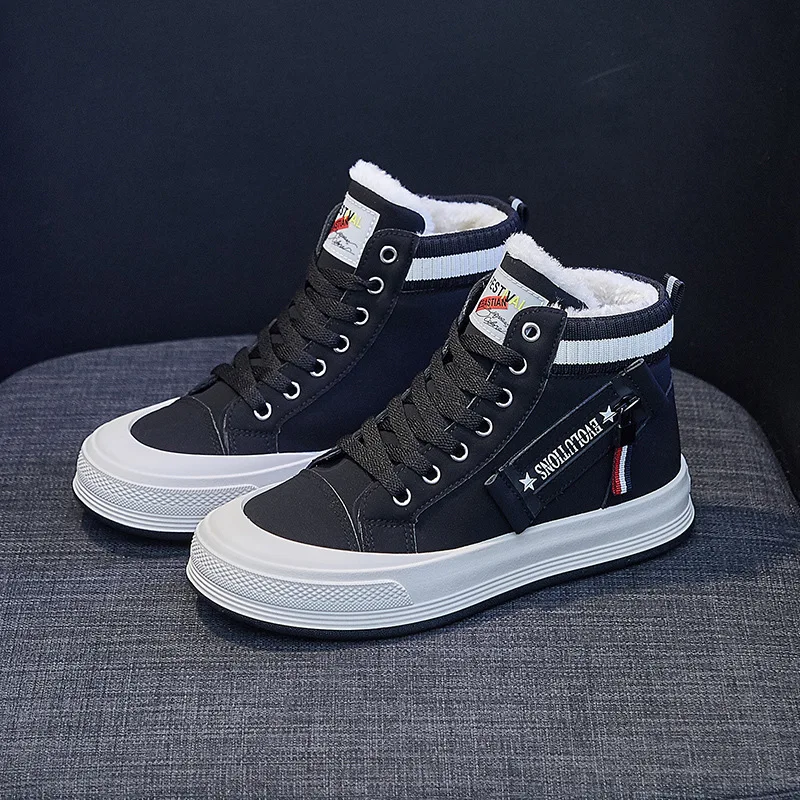 

Женская обувь, модные ботинки, зимние высокие кожаные ботинки с мехом, повседневная обувь на плоской подошве, кожаные ботинки для снежной по...