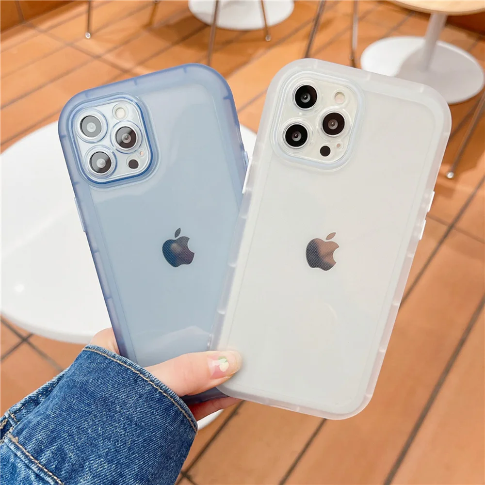 

Luxury Transparent Soft Felly Phone Case For iPhone 13 12 11 14 Pro Max XS X XR SE 2022 7 8 Plus SE2 Shockproof Protective Cover