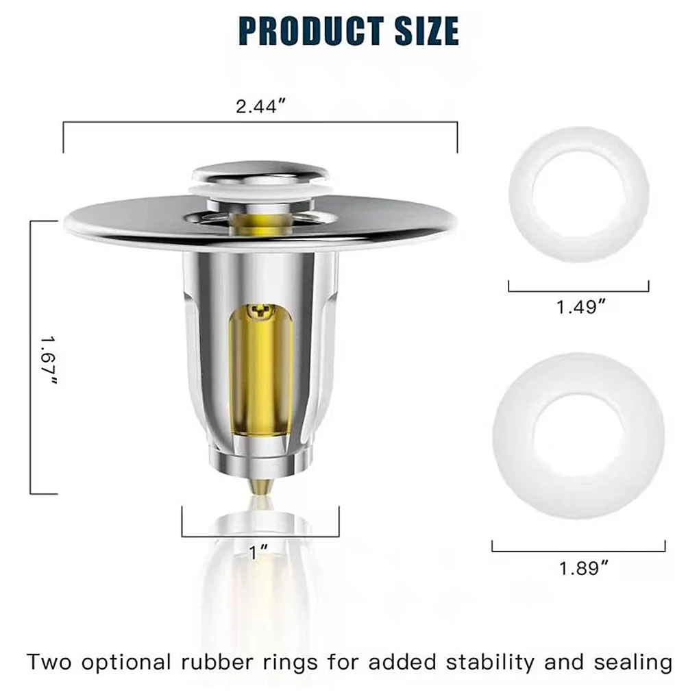 

Sink Filter Pop Up 25-35mm Drain Strainer Stopper Brass Anti-clogging Basin Drainer Hair Catcher for Kitchen Bathroom