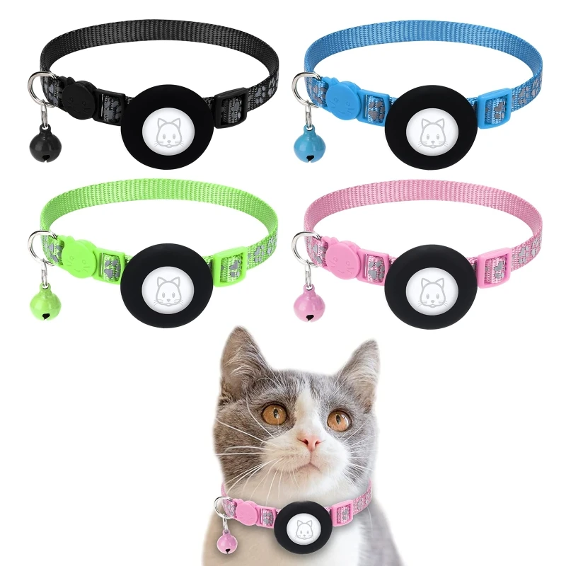 

Собачий ошейник для кошек, для отслеживания, собачий ошейник, регулируемый поводок с колокольчиком 4 на выбор