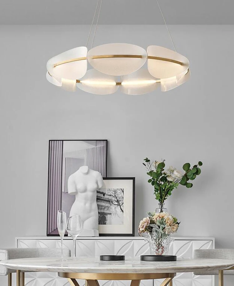 

Jmmxiuz Modern Gold LED Ceiling Chandelier Lighting Living Room Petal Chandelier Bedroom Fixture Home Decor Chandelier