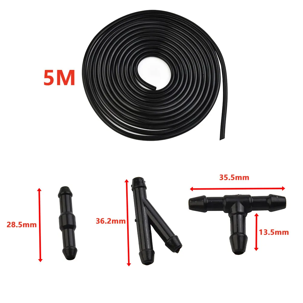 

Jet Connector Hose Pipe Replacement Splitter T/Y/I Type 5M Car For Nozzle Pump Universal Washer Windshield Wiper