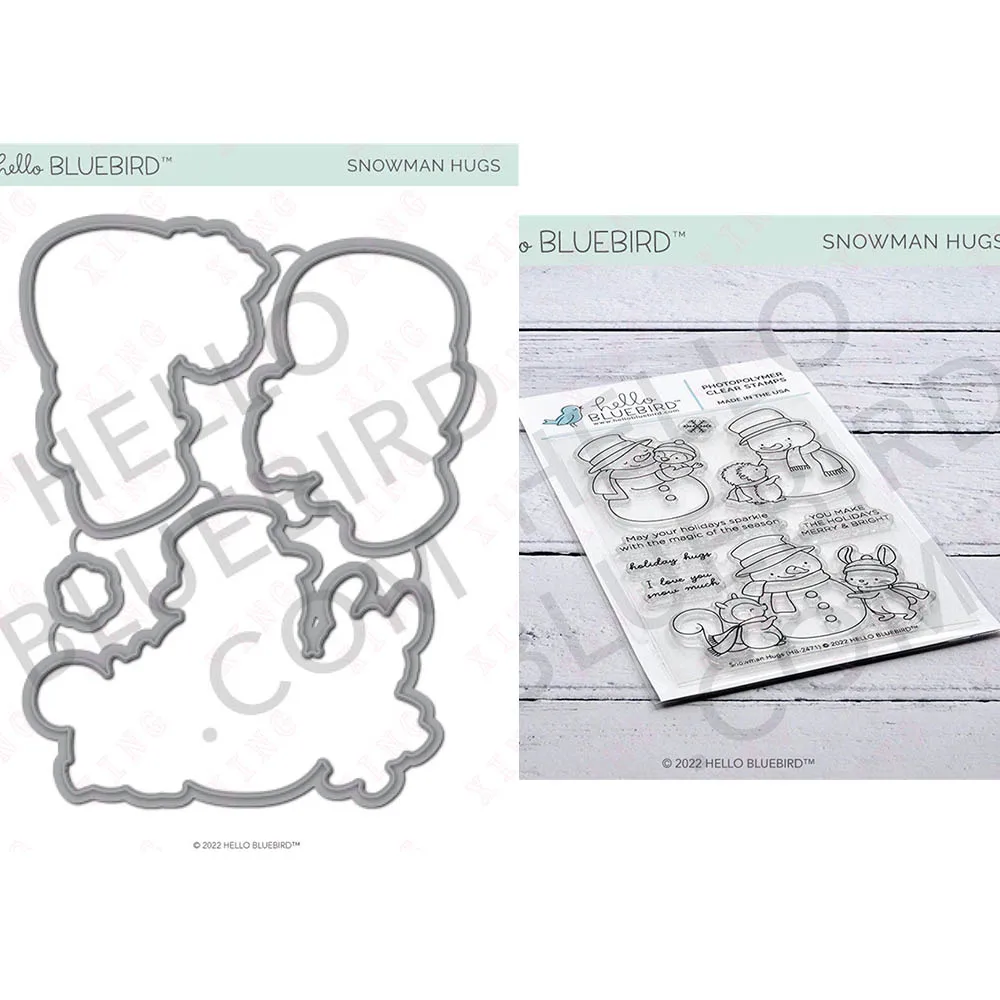 

Metal Cutting Dies Stamps Set 2022 Christmas Arrival New Snowman Hugs Mold Diy Scrapbook Album Craft Decoration Embossed Cut Die