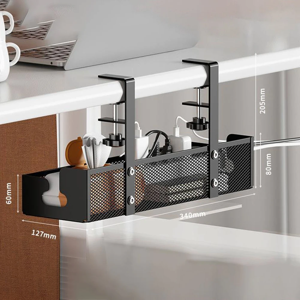 Выдвижной металлический кабельный лоток под столом без сверления с зажимом