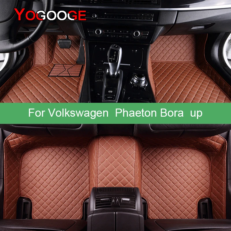 YOGOOGE   Car Floor Mats For VW Phaeton UP Bora up! Foot Coche Accessories Auto Carpets