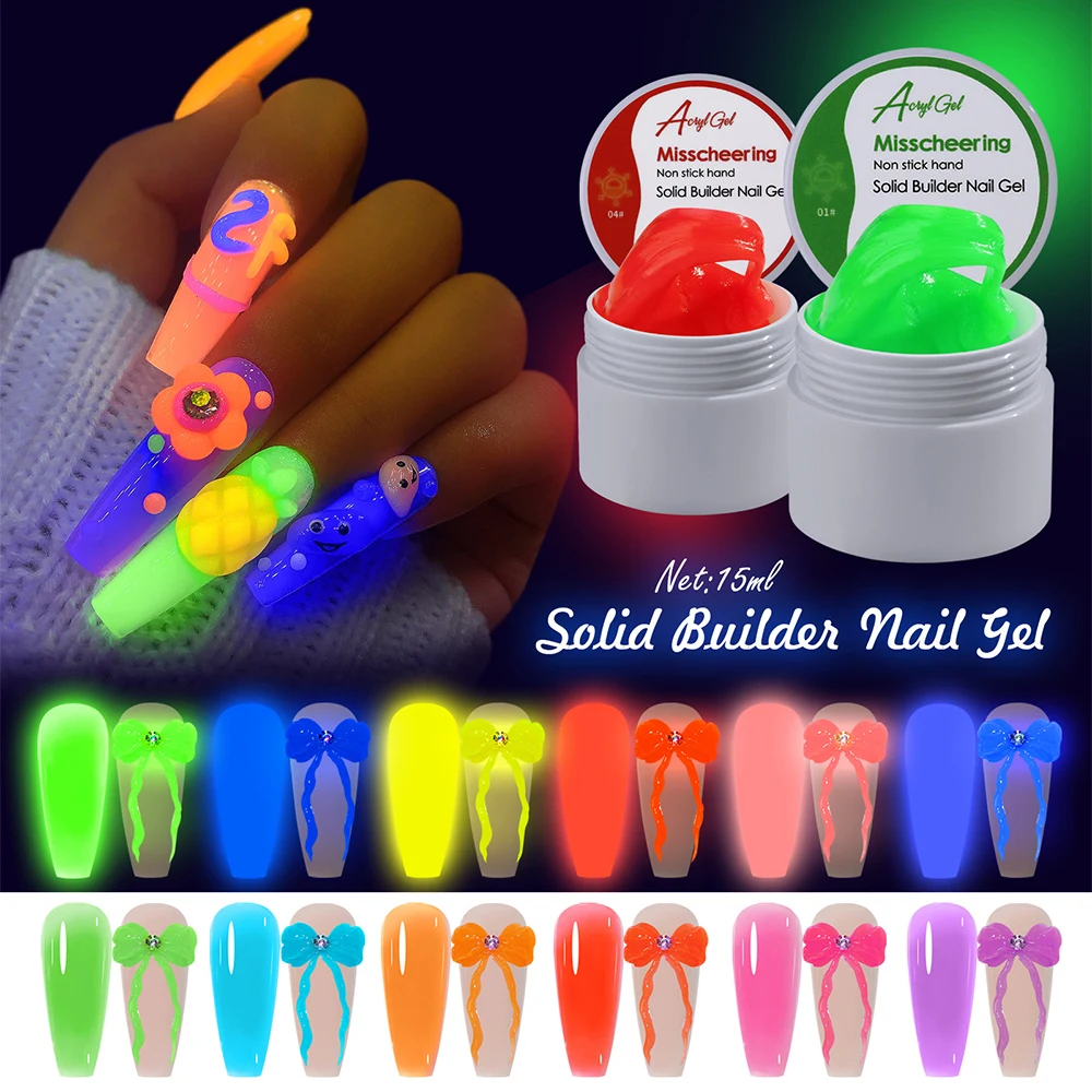 

Solid Builder Luminous Solid Nail Glue Nail Carving Nail Extend Gel Nail Shaping Gel Manicure Glow In The Dark Non-stick Hand