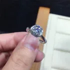 Кольцо с бриллиантами, посеребренное, S925, VVS1, Женское Обручальное ювелирное изделие
