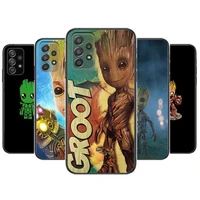 marvel baby groot phone case hull for samsung galaxy a70 a50 a51 a71 a52 a40 a30 a31 a90 a20e 5g a20s black shell art cell cove