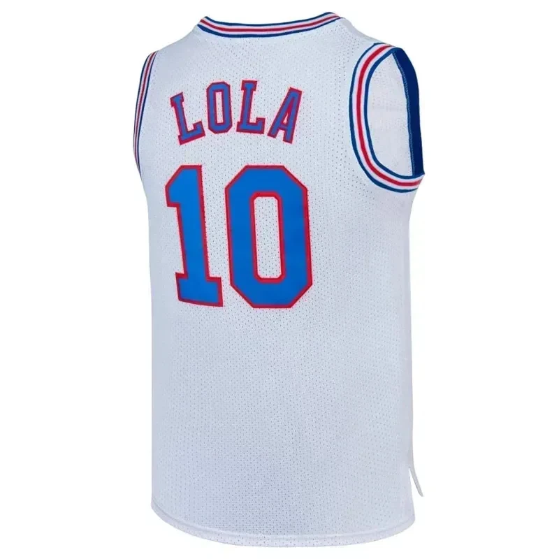 Баскетбольные майки CyMovie Space Jam Lola Bugs, мужские безрукавки, дышащие топы Tune Squad, футболки с персонажами Твити, Тазом и Дональдом Даком, белые, размер H (art.: 3920d96bc7657) - 3920d96bc7657