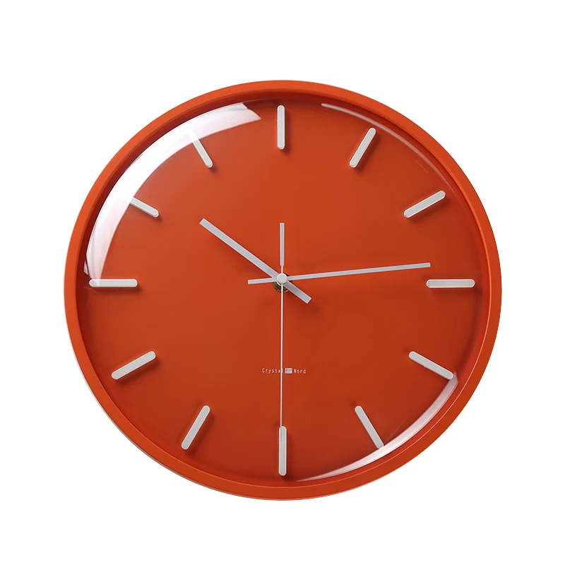 

Glass Wooden Wall Clocks Living Room Bedroom kitchen Orange Lovely Nordic Mute Wall Clock Zegary Na Sciane Home Decor