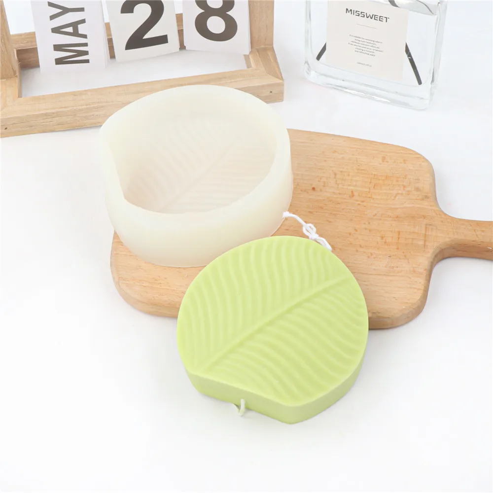 

DIY Green Leaf Silicone Candle Mold Manual Soap Aromatherapy Gypsum Leaves Cake Making SuppliesTool Home Decor