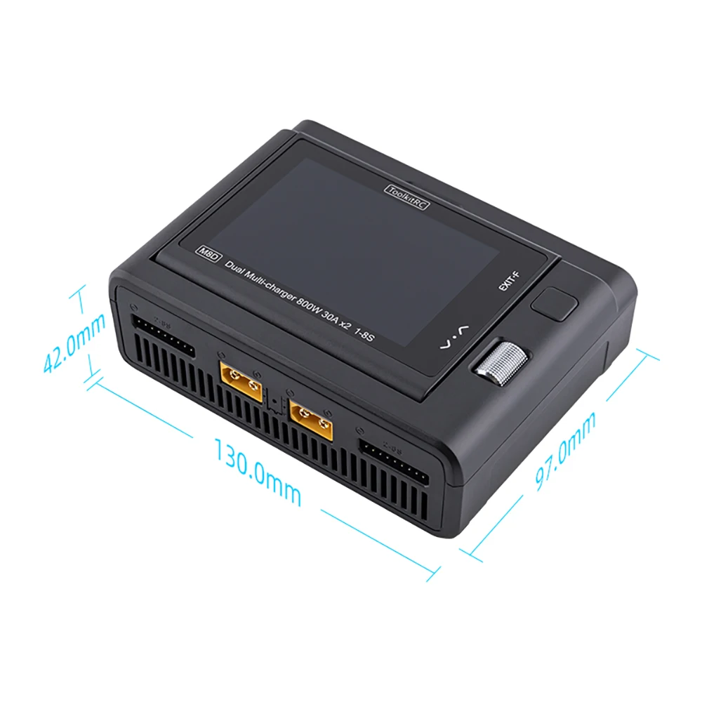 Двухканальное зарядное устройство ToolkitRC M8D 800 Вт 2 * 30A с сенсорным экраном