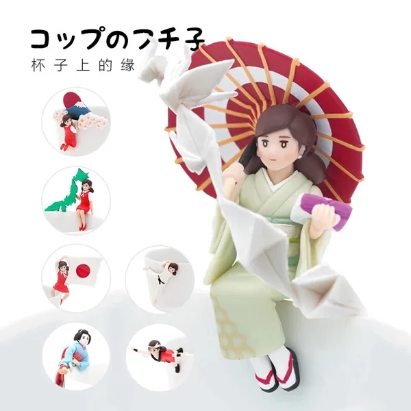 

LITAN CLUB Gashapon Capsule Candy Toy Cup Ornaments Series Girl Kimono Figurine Table Ornaments