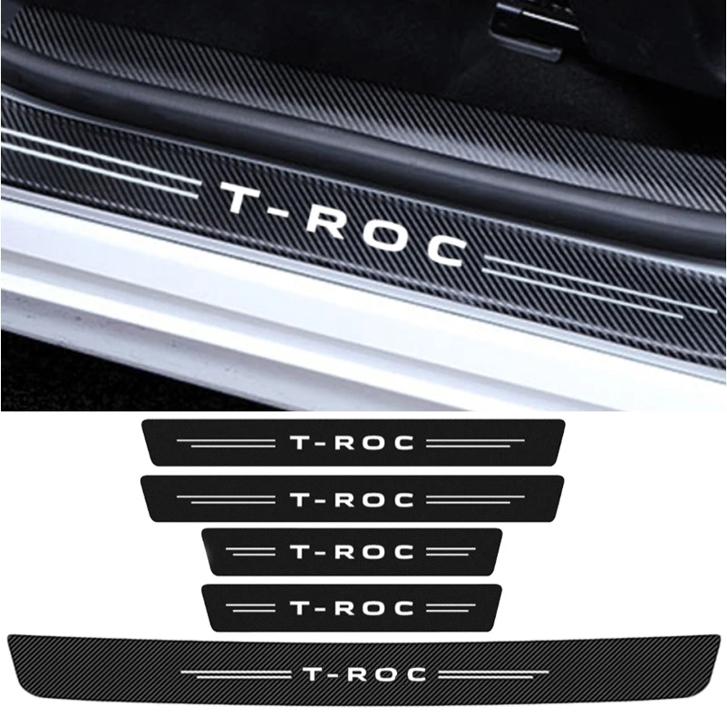 4 шт. для Volkswagen VW T-ROC Polo CC Jetta Passat Tiguan защитная пленка на порог автомобиля накладка